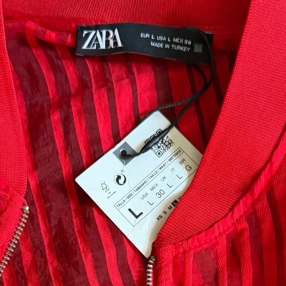 ZARA Red Sheer Jacket - Picture 4 of 7
